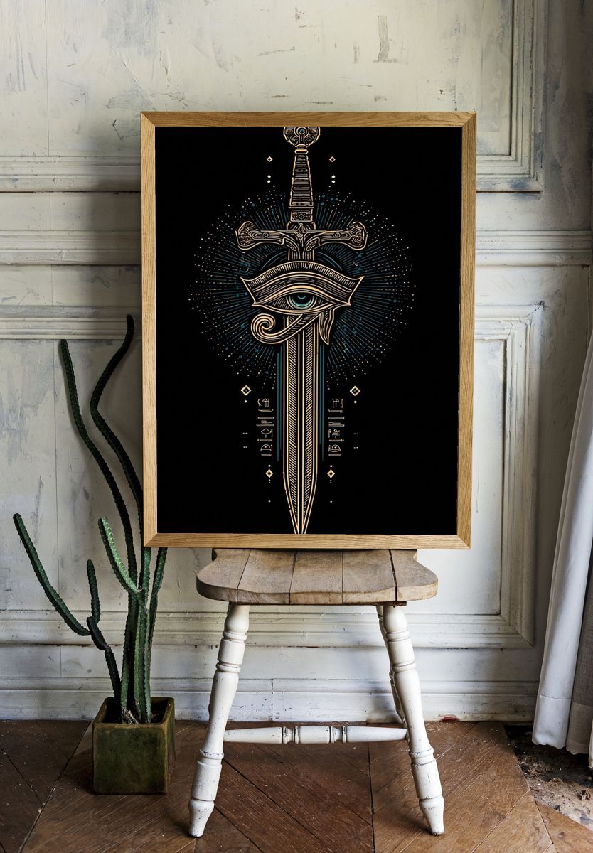 Mystical Sword and Eye — Illustration Print room preview