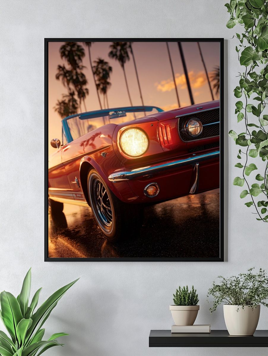 Classic Mustang Convertible — Vintage Print. — room view 4