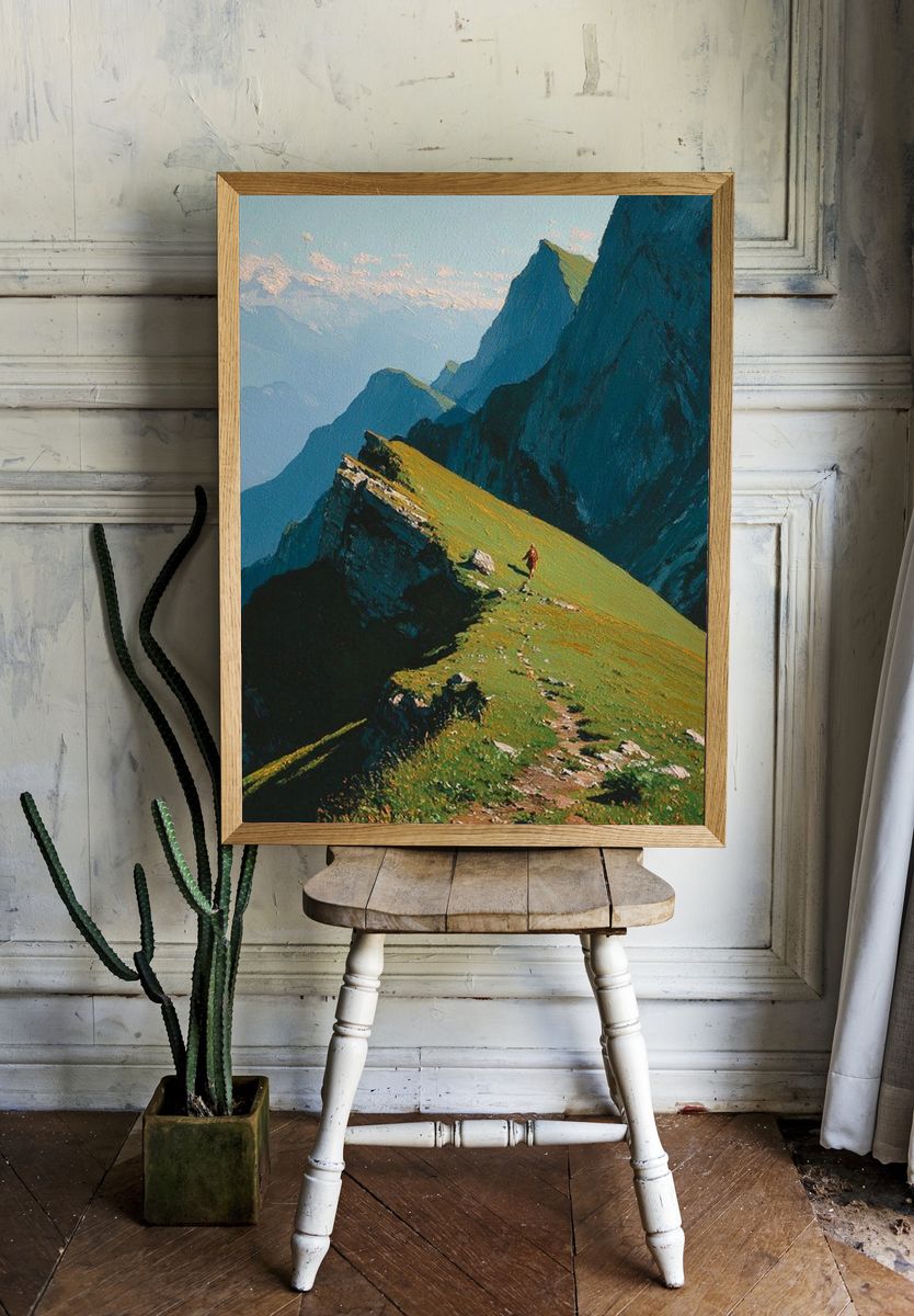 Mountain Trail Adventure — Fine Art Print. — room view 1
