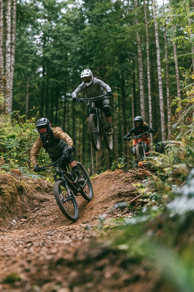 Forest Mountain Biking Photography Poster. poster detail