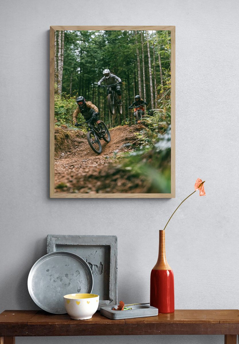 Forest Mountain Biking Photography Poster. — room view 3