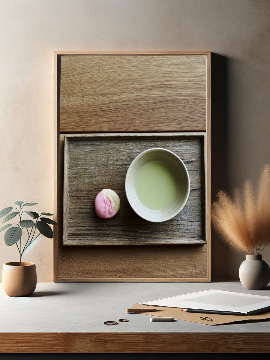Matcha Tea Still Life Photography Poster. — room view 2