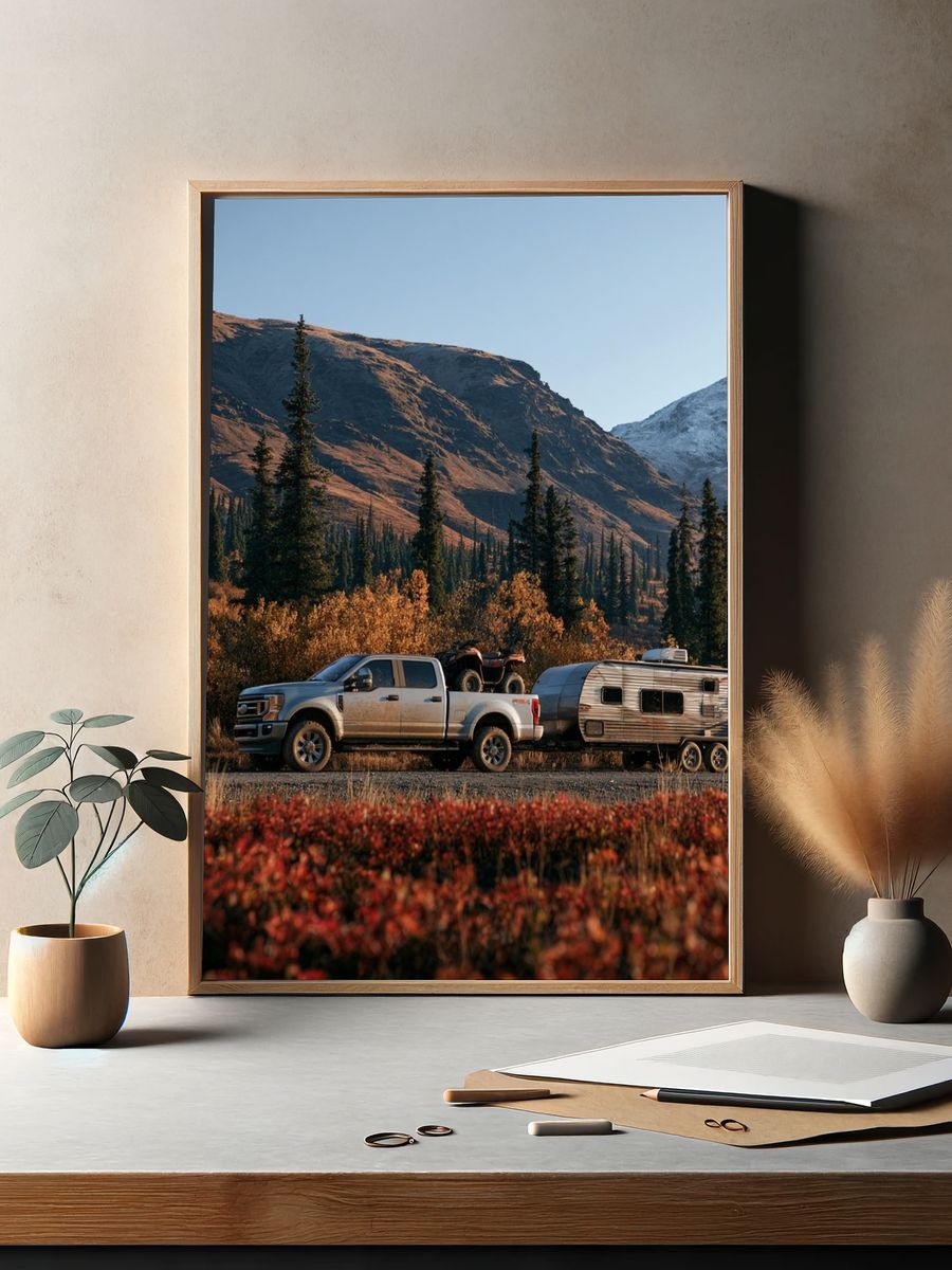 Mountain Truck Camping Poster. — room view 2
