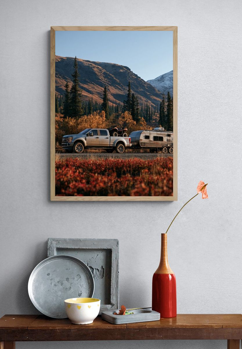 Mountain Truck Camping Poster. — room view 3