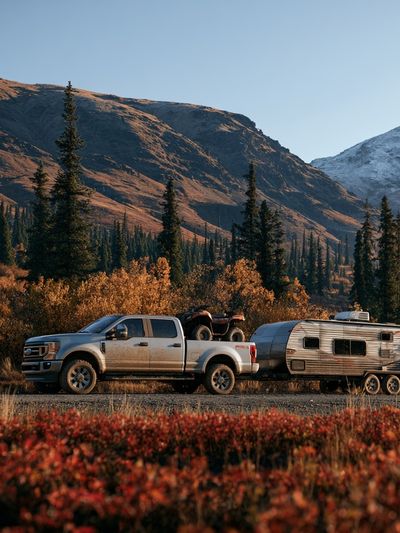 Mountain Truck Camping Poster.