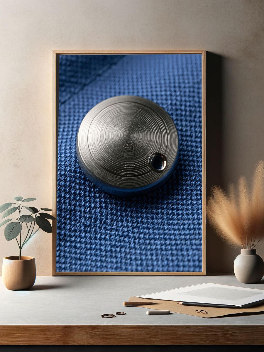Metal Disc Macro Photography Poster. — room view 2
