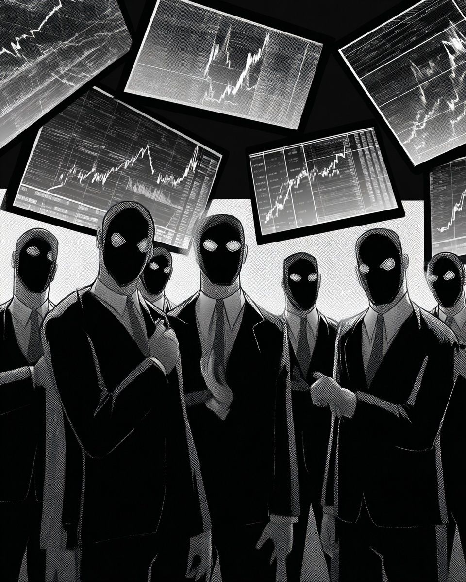 Masked Traders — Illustration Print. poster — illustration art