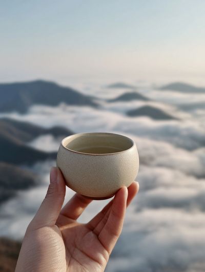 Ceramic Tea Cup — Minimalist Print
