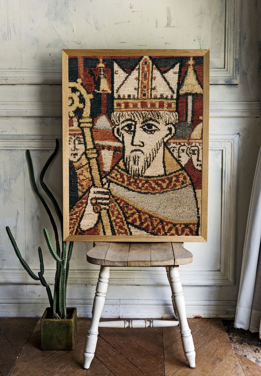Medieval Tapestry Portrait Print. — room view 1