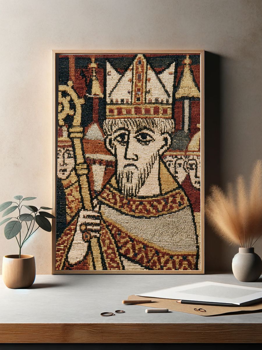 Medieval Tapestry Portrait Print. — room view 2