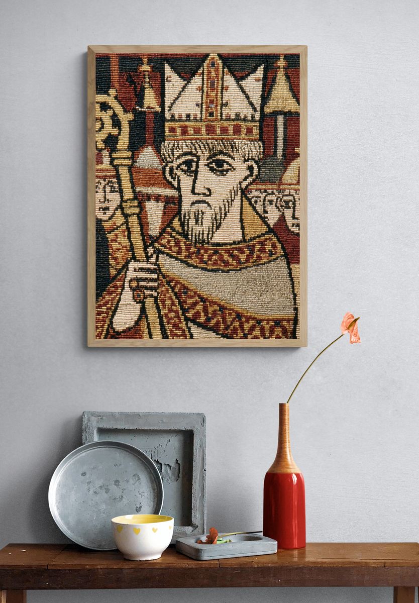 Medieval Tapestry Portrait Print. — room view 3