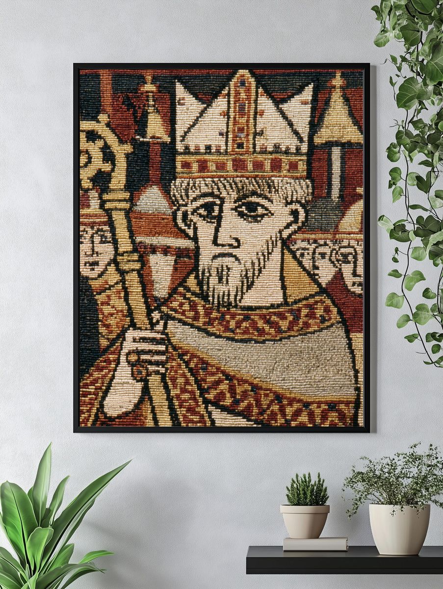 Medieval Tapestry Portrait Print. — room view 4