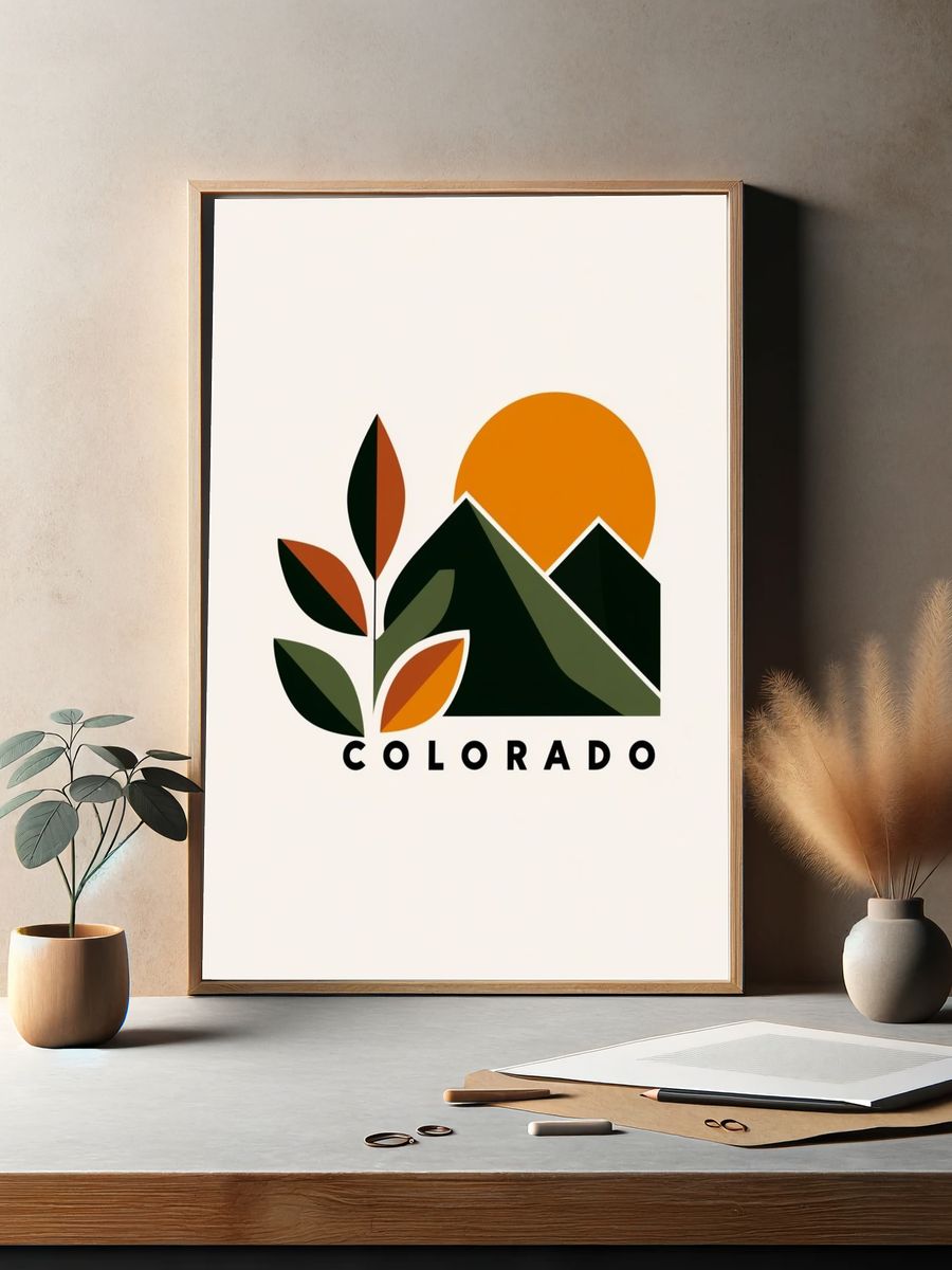 Colorado Mountain Sunset Print. — room view 2