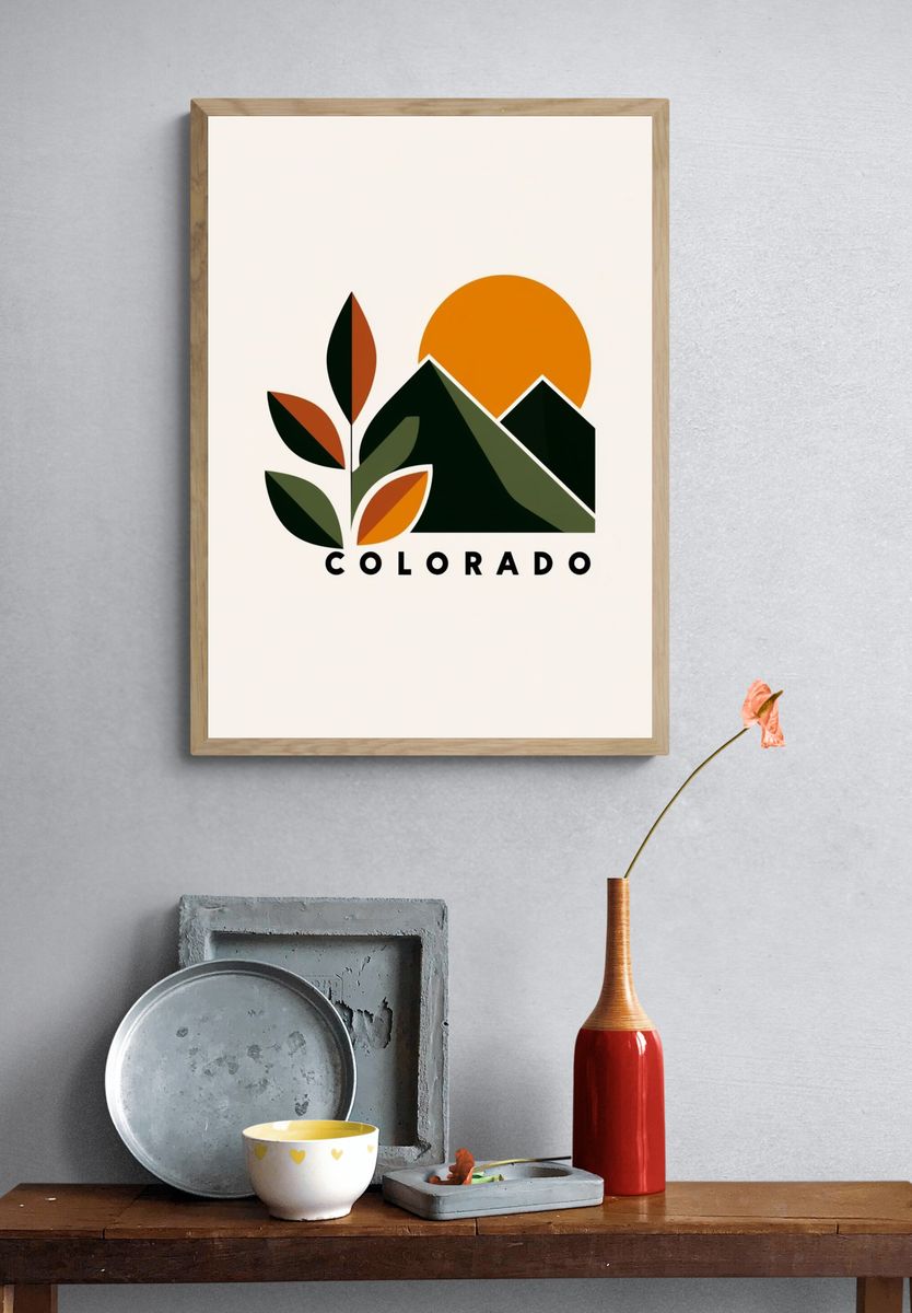 Colorado Mountain Sunset Print. — room view 3
