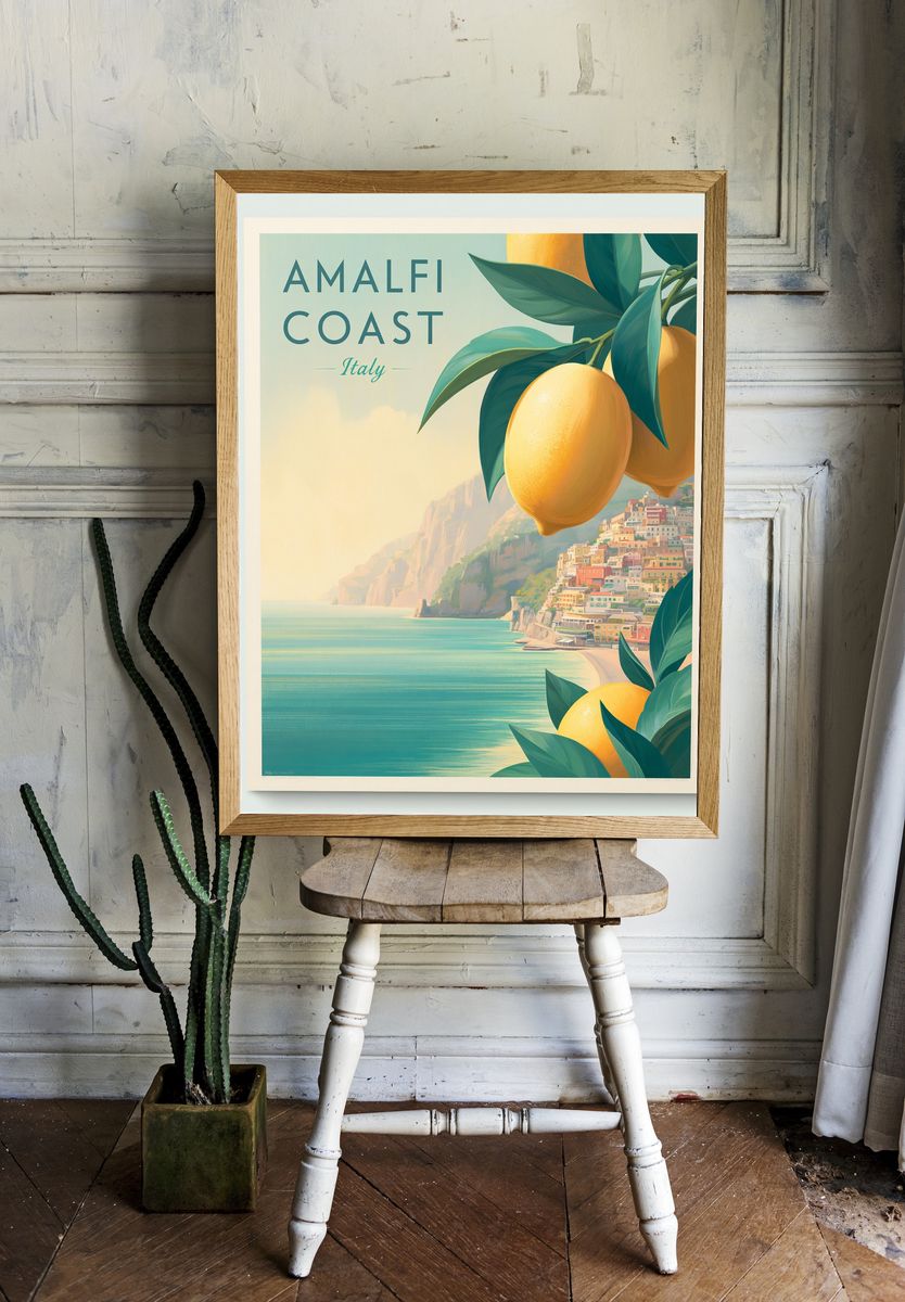 Amalfi Coast Italy Travel Poster. — room view 1