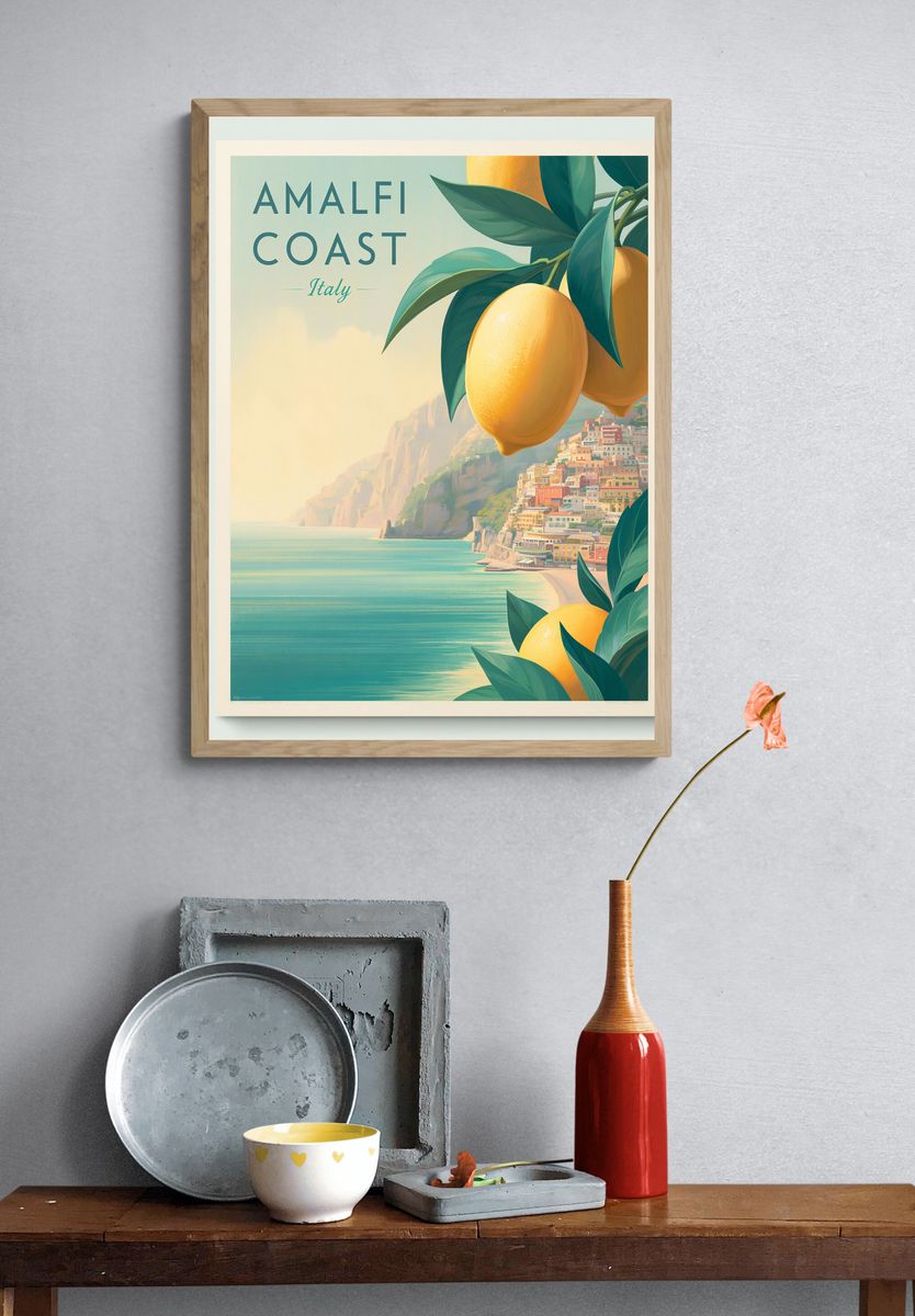 Amalfi Coast Italy Travel Poster. — room view 3