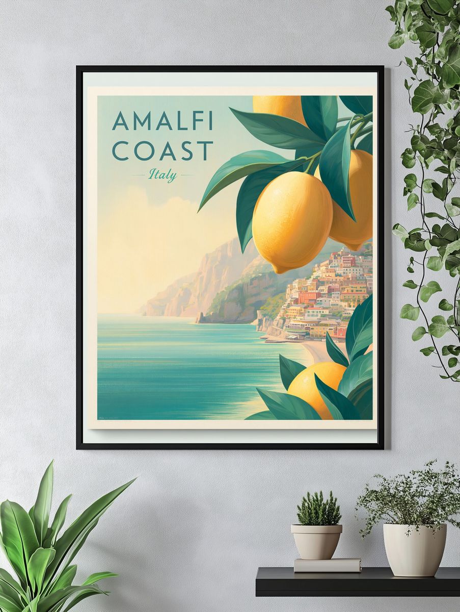 Amalfi Coast Italy Travel Poster. — room view 4