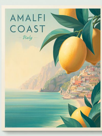 Amalfi Coast Italy Travel Poster. poster