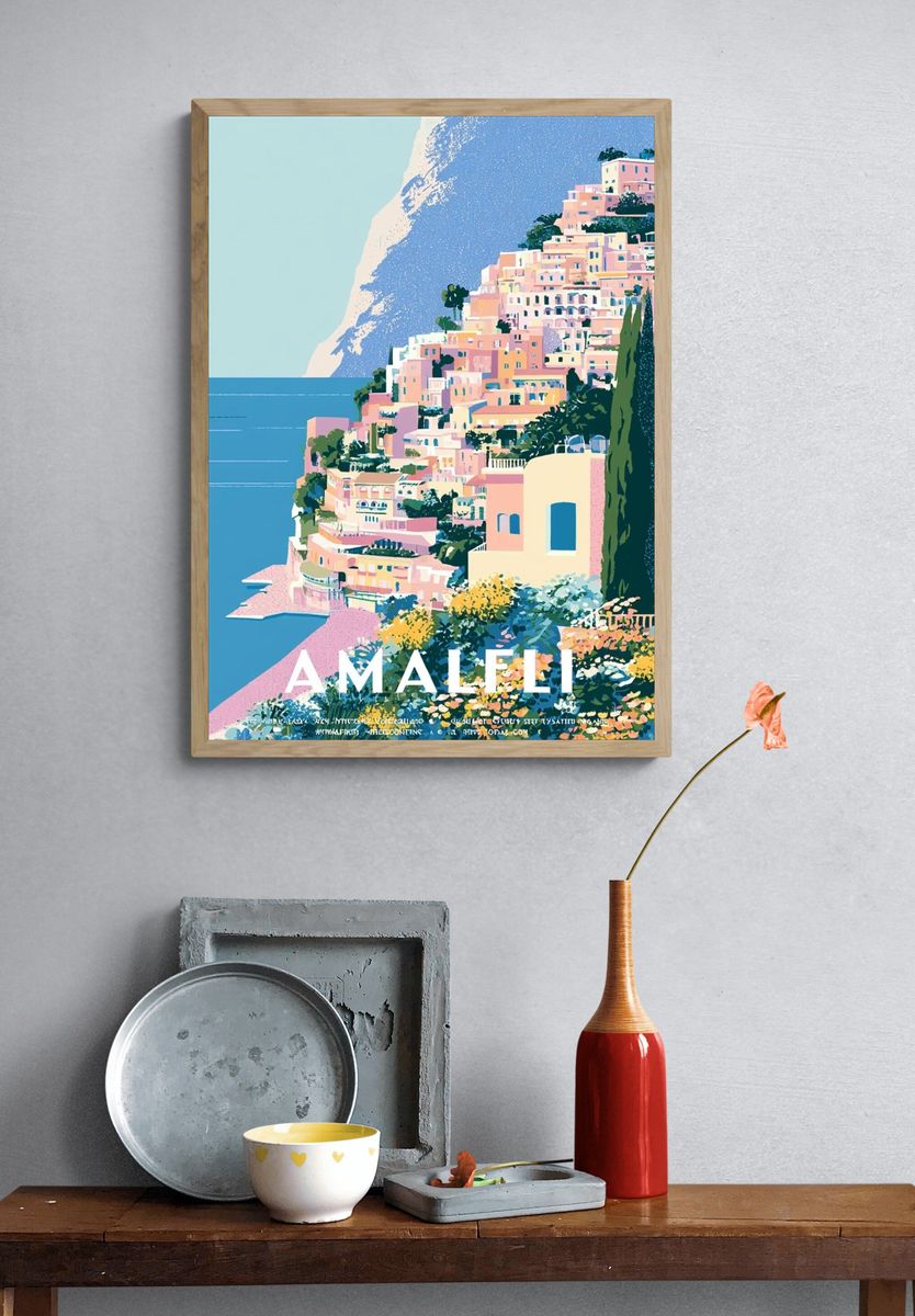 Amalfi Coast Travel Poster. — room view 3