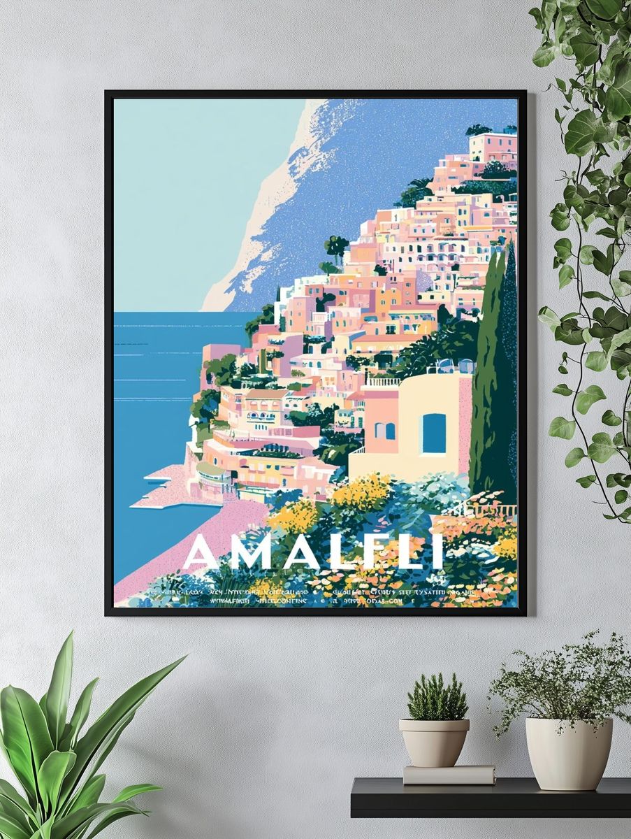 Amalfi Coast Travel Poster. — room view 4