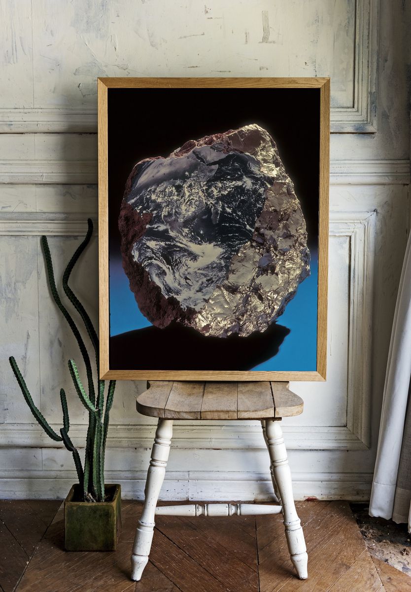 Meteorite Rock Photography Poster. room preview