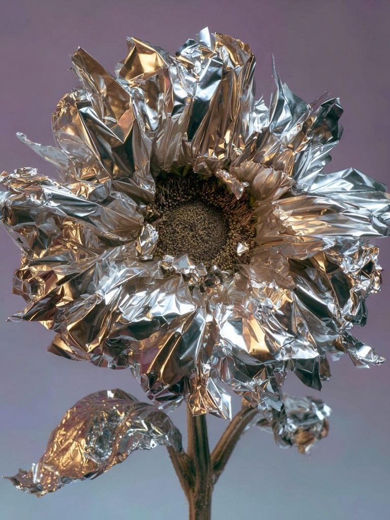Metallic Sunflower — Contemporary Print. poster detail