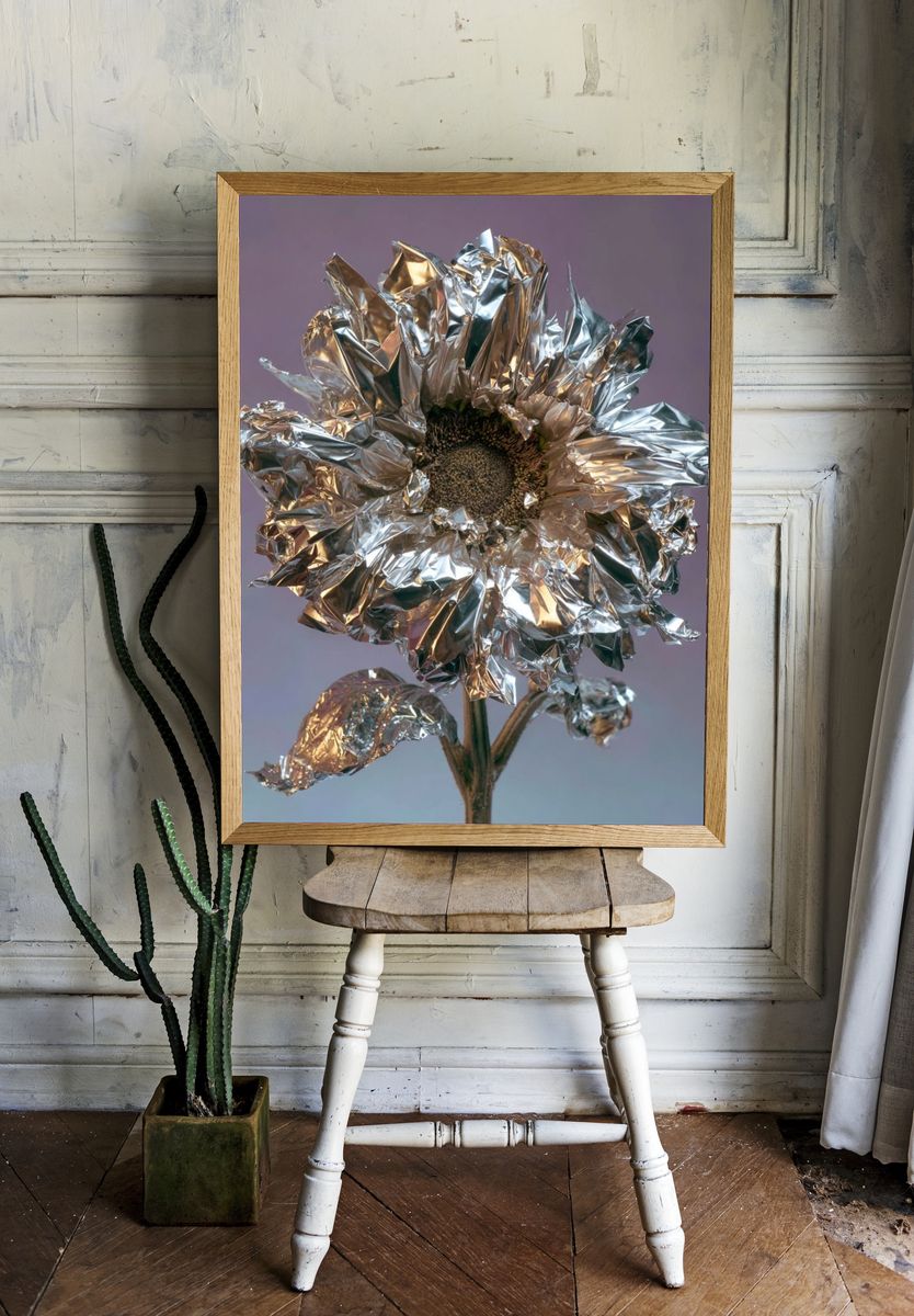 Metallic Sunflower — Contemporary Print room preview