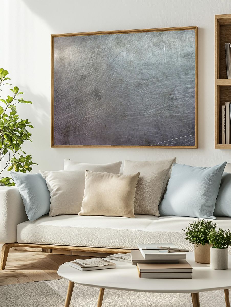 Brushed Metal Texture Poster. — room view 2