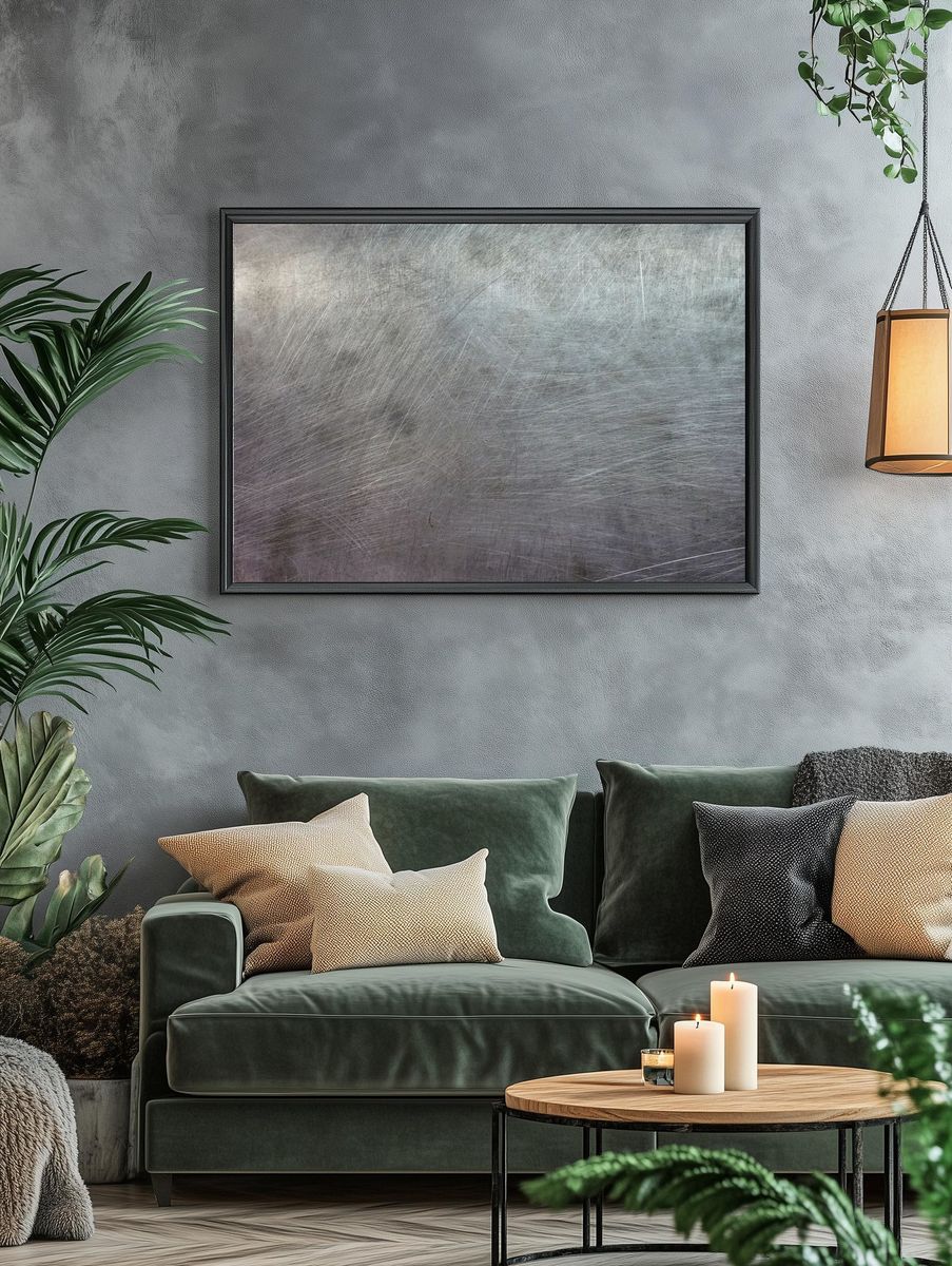 Brushed Metal Texture Poster. — room view 4