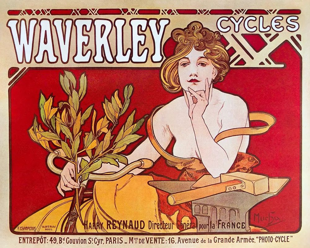 Cycles Waverley Paris (1898) Alphonse. poster — fine-art art