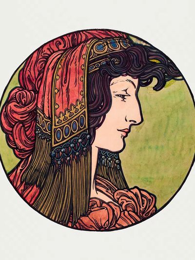 Stained glass window facade Fouquet. poster