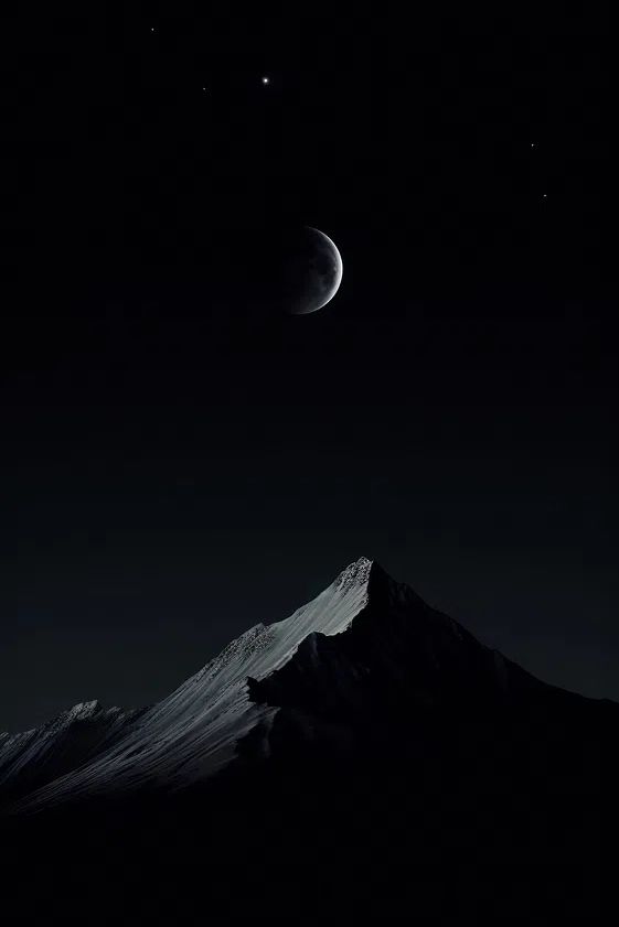 Mountain Under Moonlight — Space Print. poster — nature art