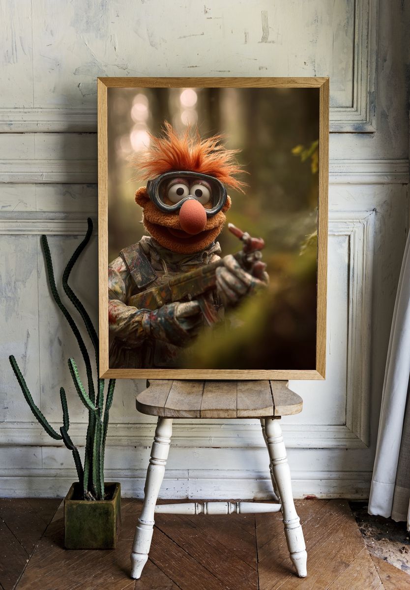 Muppet Character in Forest — Illustration Print room preview