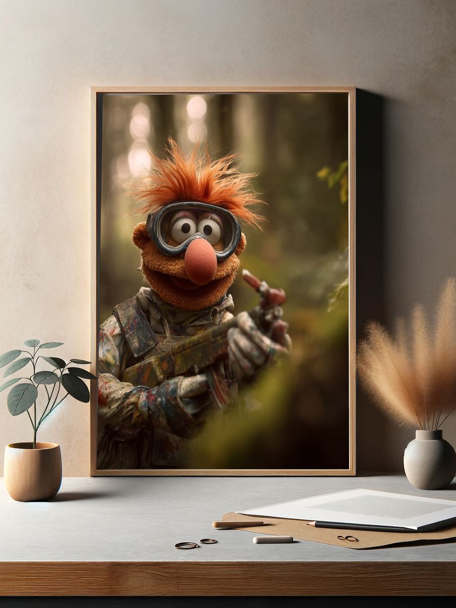 Muppet Character in Forest — Illustration Print. — room view 2