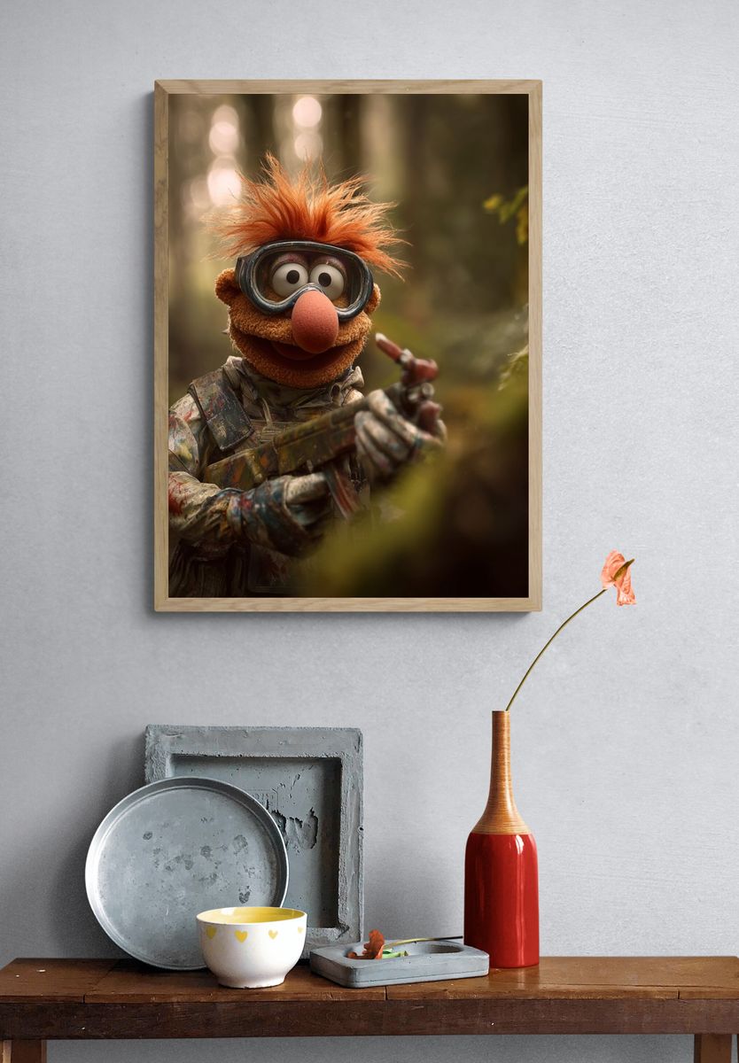 Muppet Character in Forest — Illustration Print. — room view 3