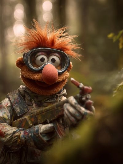 Muppet Character in Forest — Illustration Print. poster
