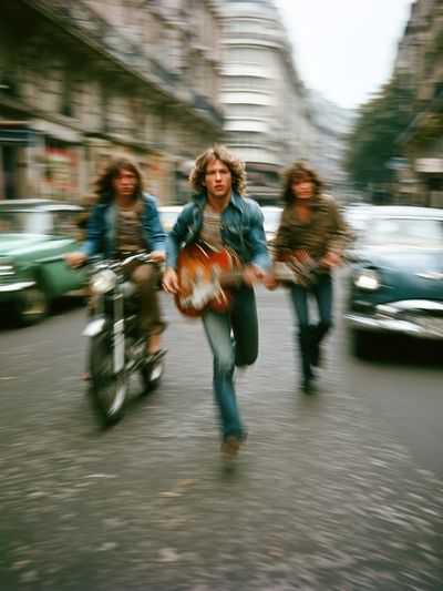 Rock Band Street Run Photography Poster. poster print