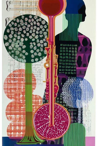 Colorful Saxophone — Modern Art Print. poster print
