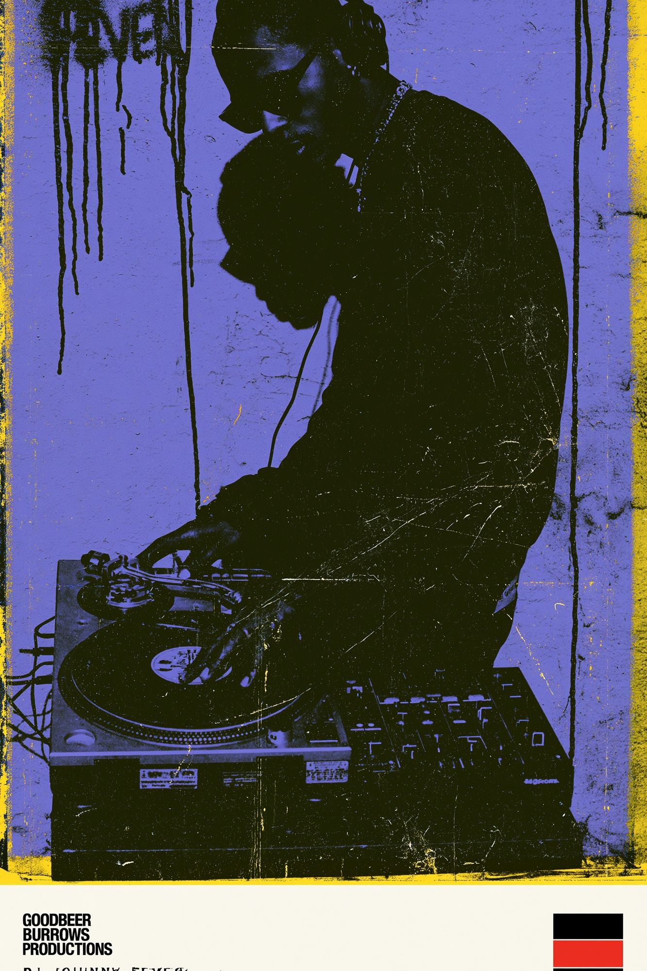 DJ Turntable Graffiti Poster. poster — music art