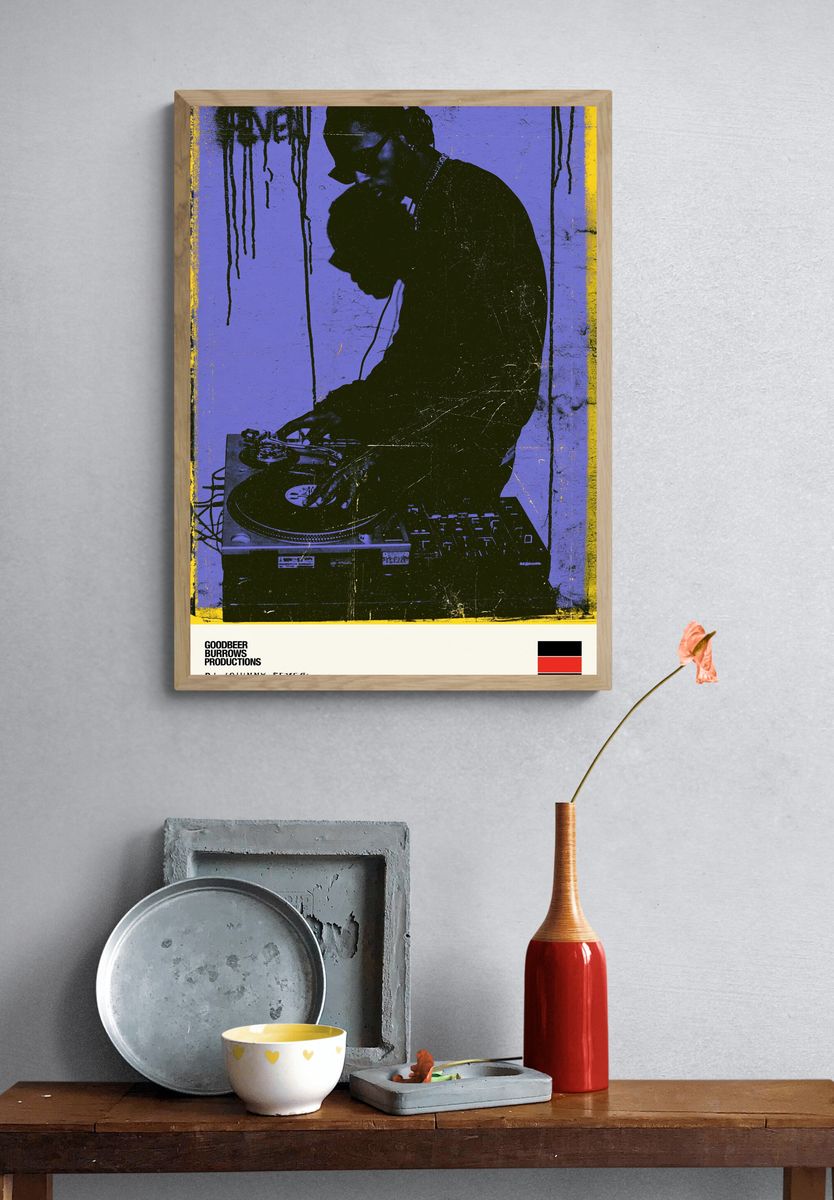 DJ Turntable Graffiti Poster. — room view 3