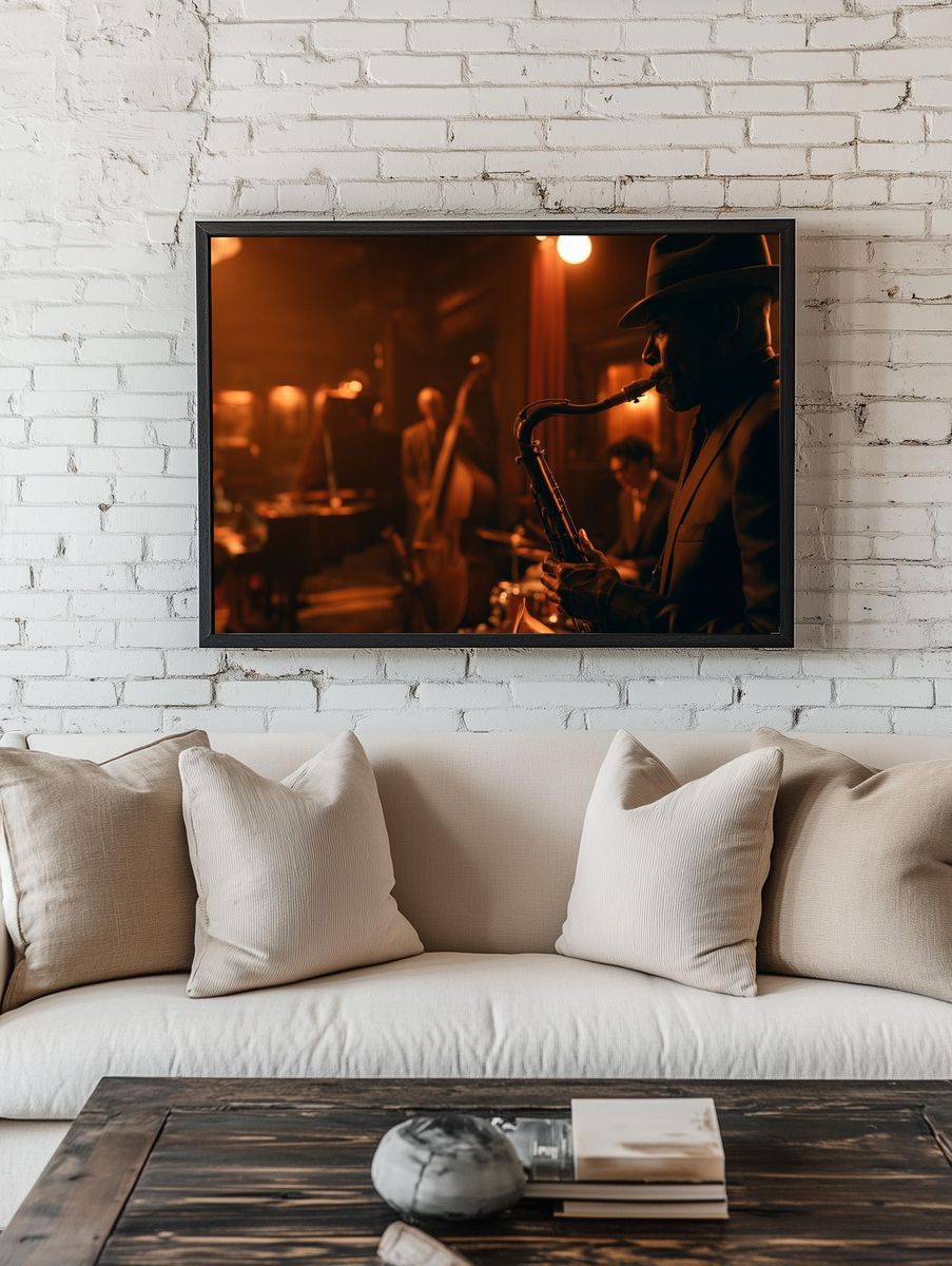 Jazz Saxophonist Nightclub Poster. room preview