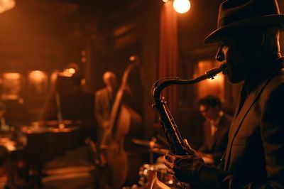 Jazz Saxophonist Nightclub Poster. poster
