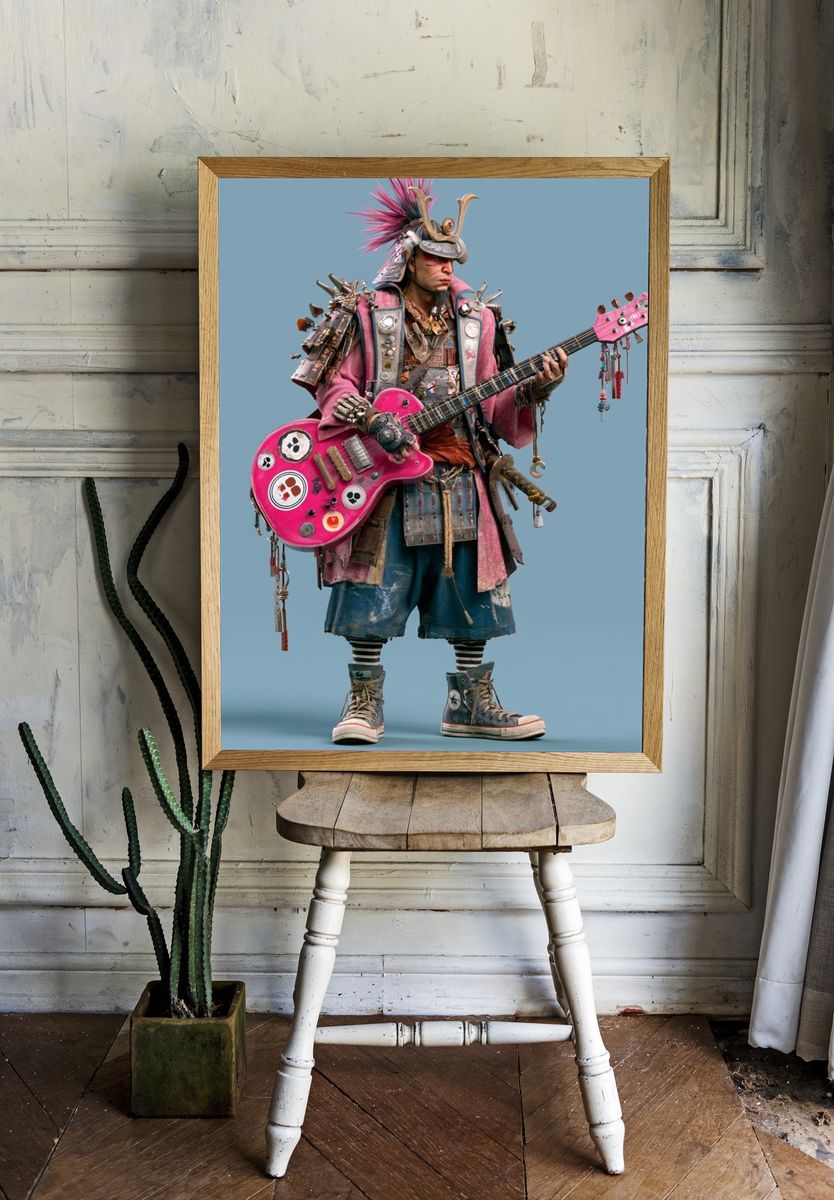 Punk Guitarist Portrait Poster. room preview