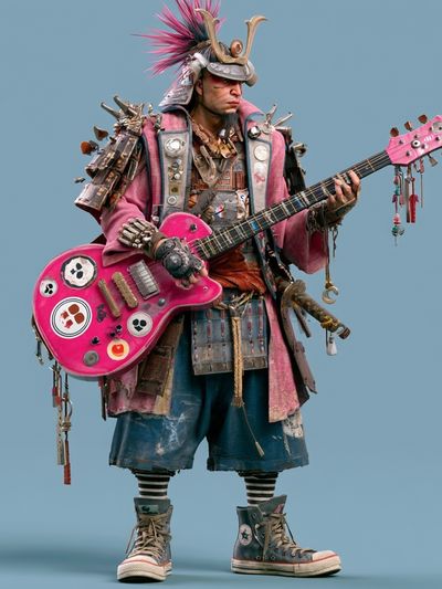 Punk Guitarist Portrait Poster.
