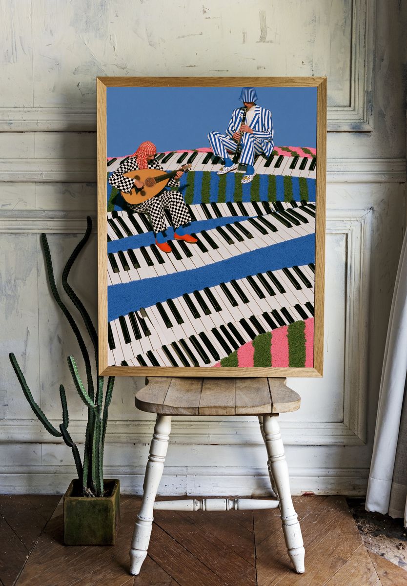 Surreal Music Keys Photography Poster. — room view 1
