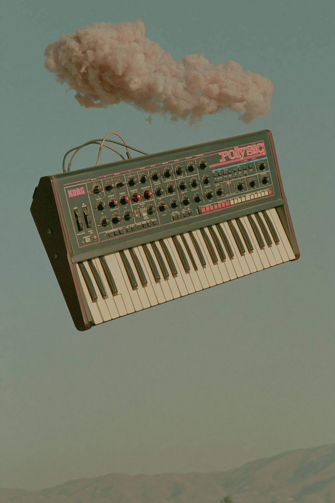 Floating Synth Cloud Photography Poster. poster — music art