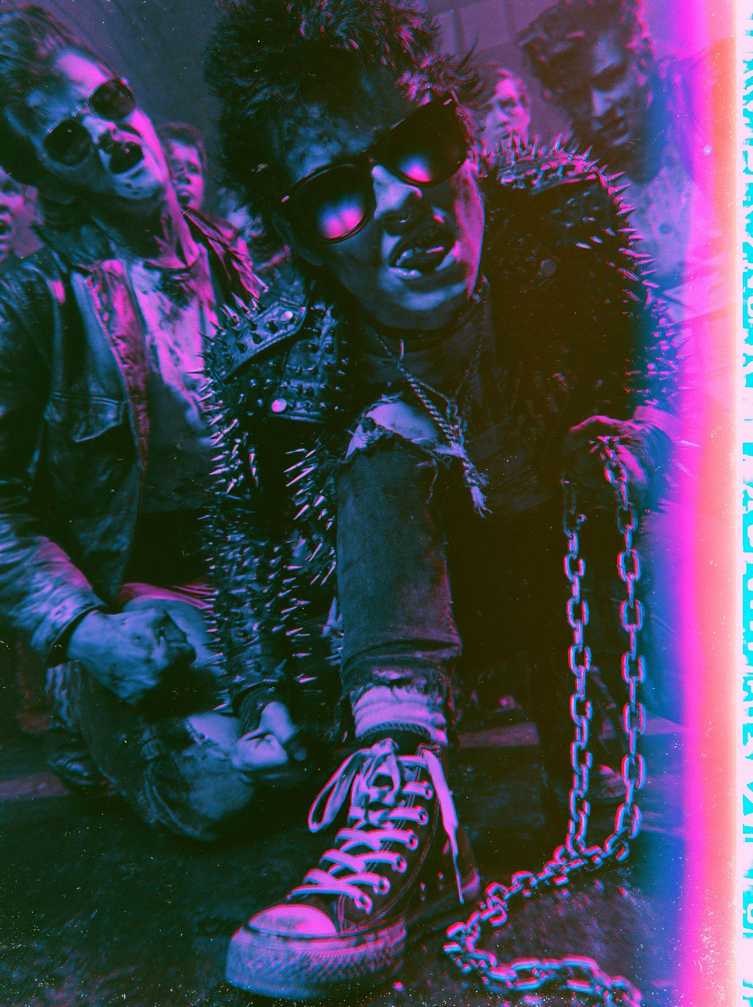 Punk Band Neon Portrait Print. poster — music art