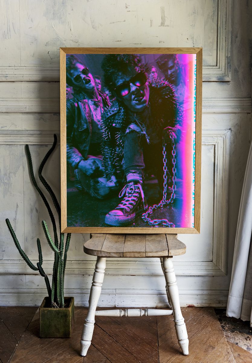 Punk Band Neon Portrait Print. — room view 1