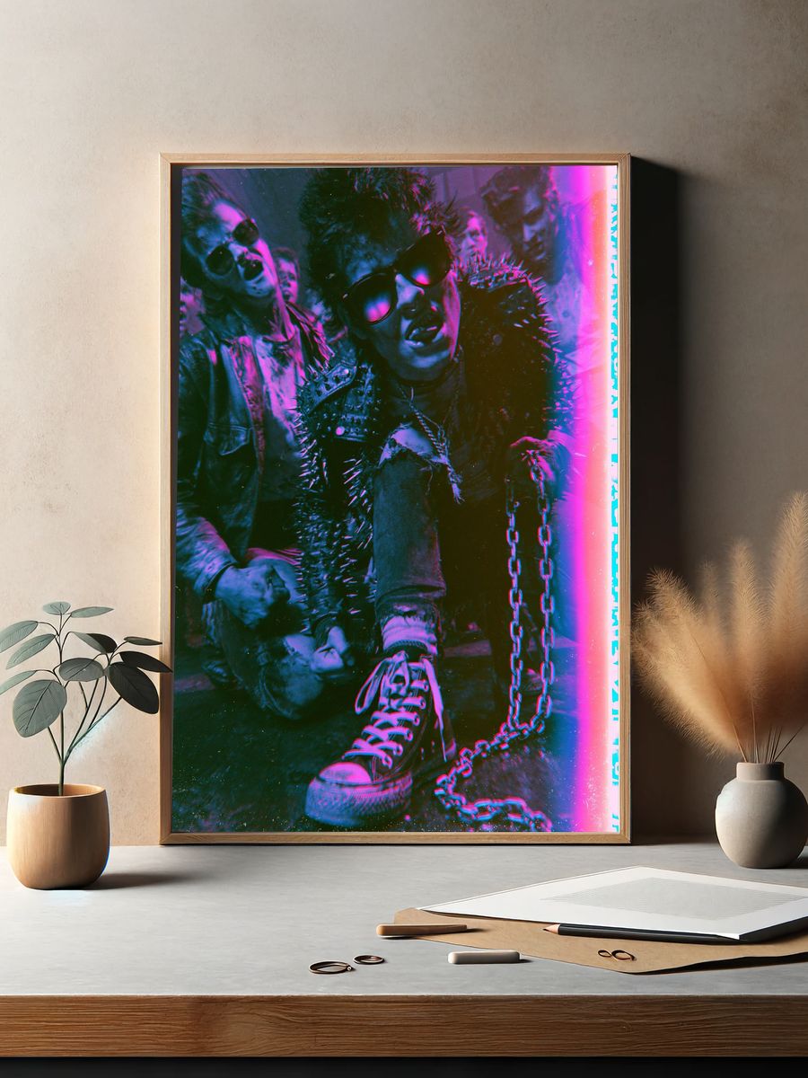 Punk Band Neon Portrait Print. — room view 2