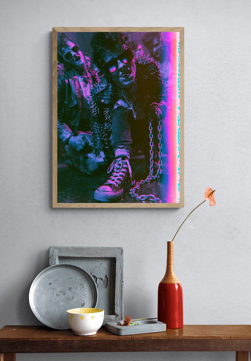 Punk Band Neon Portrait Print. — room view 3